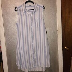 Caffe Marrakesh Sleeveless Tensile Stripe Dress Large NWT